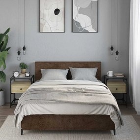 Comodini 2 Pz Rovere Sonoma 40x40x55 Cm İn Legno Multistrato /