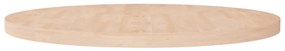 Piano Tavolo Rotondo Ø90x4 Cm Massello Di Rovere Non Trattato /