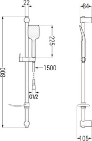 Mexen DF62 set doccia scorrevole, cromo - 785624582-00