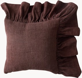 Cuscino in cotone con volant Chestnut