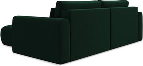 Divano angolare verde allungabile/con contenitore (con penisola a destra/con chaise lounge) con rivestimento in velluto Kapua – Makamii