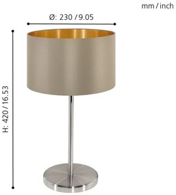 Eglo 31629 - Lampada da tavolo MASERLO 1xE27/60W/230V