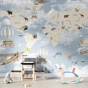 Carta da parati – Magnifica Mappa per Bambini con Animali