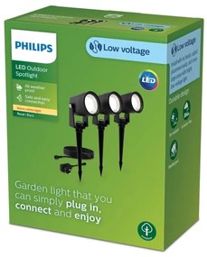 Philips -SET 3x Lampada LED da esterno GARDENLINK REUEL LED/1,5W/230V 2700K IP44