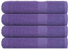 Asciugamani Per Sauna 4 Pz Viola 80x200cm 360g/m² 100% Cotone /