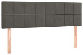 Giroletto a Molle con Materasso Grigio Scuro 140x200 cm Velluto