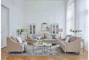 Shabby Chic divano estraibile color champagne in morbida ciniglia - Arrediorg