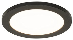 Plafoniera moderna nera 22,5 cm con LED IP44 - Steve