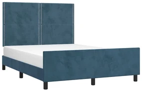 Giroletto con testiera blu scuro 140x190 cm in velluto