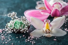 Carta da parati autoadesiva – Orchidea dettagliata meravigliosa