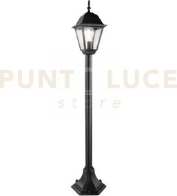 Paletto roma nero 1 luce attacco e27 ip44 14,6x14,6x104cm