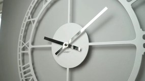 Orologio da parete vintage in metallo bianco, 50 cm