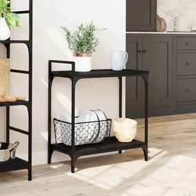 Carrello da cucina nero 60,5x31x72,5 cm in legno multistrato