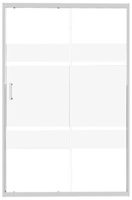 Porta doccia scorrevole Alba, L 122 cm x H 190 cm x SP 6 mm, profilo cromo, vetro serigrafato