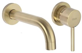 REA-B8652 - Miscelatore per lavabo da incasso LUNGO, finitura oro spazzolato