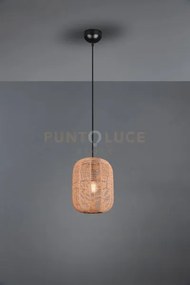 Runa sospensione metallo nero e corda d.25cm 1 luce attacco e27
