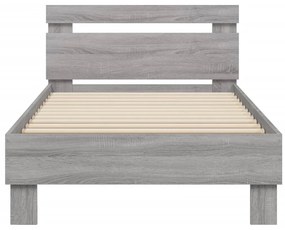 Giroletto con Testiera Grigio Sonoma 90x200cm Legno Multistrato