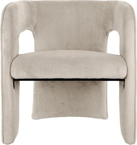 Poltrona in velluto a coste beige Vigor - Leitmotiv