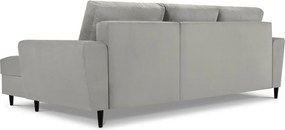 Divano angolare grigio chiaro allungabile e con contenitore (con penisola a destra/con chaise lounge) con rivestimento in velluto a coste Kyoto – Cosmopolitan Design