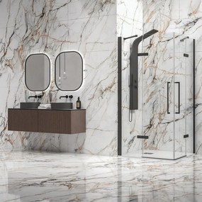 Box doccia 100x130 nero opaco doppio battente | KT1000N - KAMALU