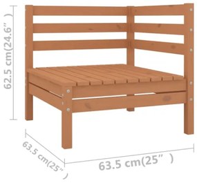 Set Divani da Giardino 11 pz in Legno Massello di Pino Miele