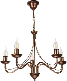 Lampadario a catena ANTON 5xE14/15W/230V, finitura bronzo
