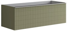 Mobile da bagno sotto lavabo Pixel grid verde laccato L 120 x H 40 x P 45.5 cm 2 cassetti, lavabo non incluso