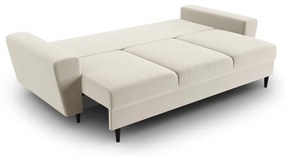 Divano beige allungabile e con contenitore con rivestimento in velluto 235 cm Kyoto – Cosmopolitan Design