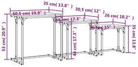 Tavolini Salotto Impilabili 3pz Grigio Sonoma Legno Multistrato