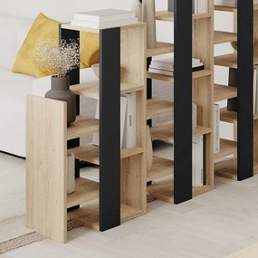 Scaffale in rovere decorato in nero e naturale 158x151 cm Anissa - Marckeric