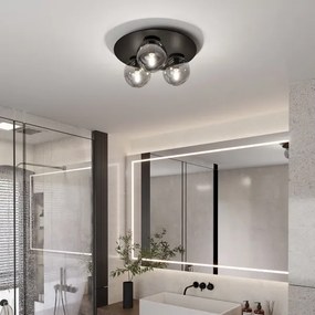 Plafoniera SOLAR 3xE14/10W/230V nero/grigio