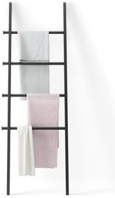 Scala decorativa nera in legno di pioppo Leana - Umbra