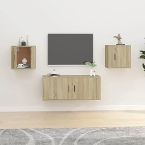 Mobili porta tv a parete 2 pz rovere sonoma 40x34,5x40 cm