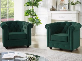 Poltrona in Velluto Verde - CHESTERFIELD