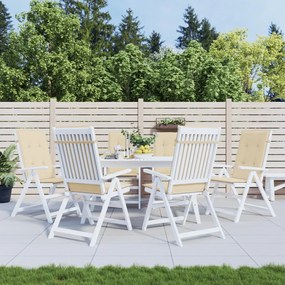 Cuscini Per Sedie 6 Pz Beige 120x50x3 Cm İn Tessuto /