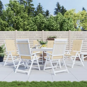 Cuscini Per Sedie 6 Pz Beige 120x50x3 Cm İn Tessuto /