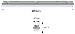 Plafo Stagna 1550mm 45,0W 4000K con Sensore a Microonde