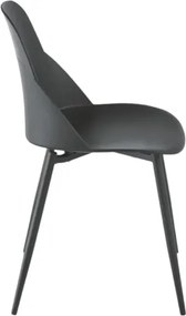 Sedia in polipropilene Nero con gambe in metallo - MILA 2 sedie