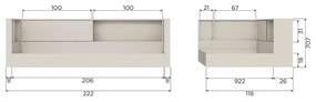 Letto singolo grigio/beige in pino massiccio rete non inclusa 90x200 cm Carter – WOOOD