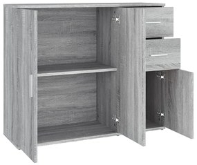 Credenza Grigio Sonoma 91x29,5x75 cm in Legno Multistrato