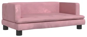 Divano per bambini rosa 80x45x30 cm in velluto