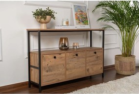 Tavolo consolle di colore naturale con effetto pino 29,5x120 cm Solace – Kalune Design