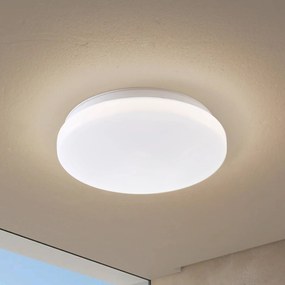 Lindby Plafoniera da esterno a LED Kirkola, 3000 K, Ø 26 cm, bianco