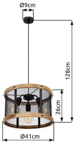 Globo 15661H1 - Lampadario a sospensione con filo JEANIE 3xE27/40W/230V diametro 40 cm