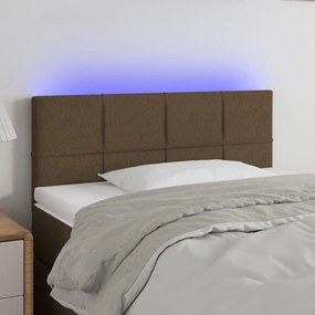 Testiera A Led Marrone Scuro 80x5x78/88 Cm İn Tessuto /