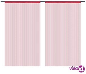 vidaXL Tende a Filo 2 pz 140x250 cm Rosso Bordò
