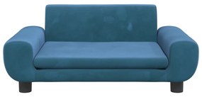 Lettino per cani blu 70x45x33 cm in velluto