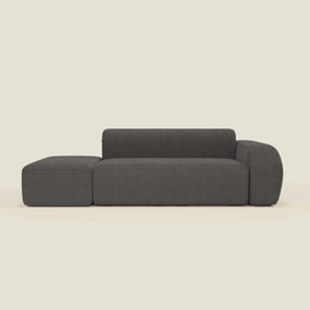 BonBon Divano modulare componibile – Composizione con pouf terminale in tessuto smacchiabile T23 antracite