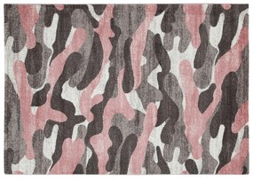 Tappeto 120x170 cm Camouflage grigio e rosa