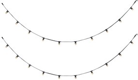 Catena luminosa collegabile nera con spina 10m, incl. 20 luci E27 P45, IP64 - Lubber